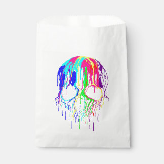 Regenbogen tropfende Farbe Totenkopf tropft Geschenktütchen