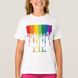Regenbogen tropfende Flüssigmalerei Abstrakte Kuns T-Shirt