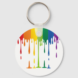 Regenbogen tropfende Malerei Flüssigkeit Abstrakt Schlüsselanhänger