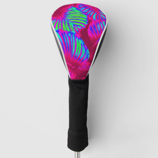 Regenbogen Tropische Blätter Golf Headcover (Vorderseite)