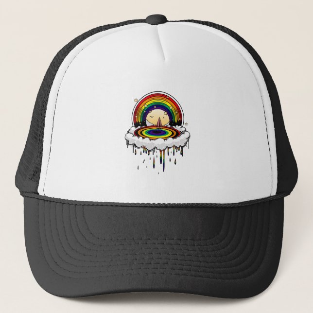 Regenbogen Truckerkappe (Vorderseite)