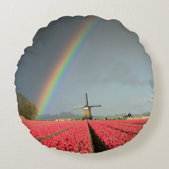 Regenbogen, Tulpen und rundes Kissen der Windmühle (Vorderseite)