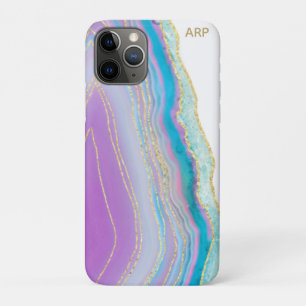 *~* Regenbogen Türkis Agate Gold Glitzer Pastell Case-Mate iPhone Hülle