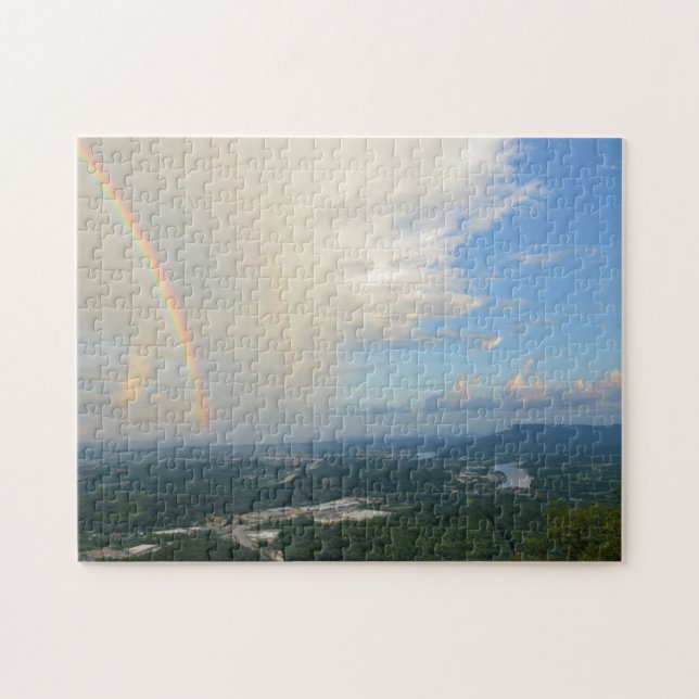 Regenbogen über Chattanooga, Tennessee - 11 x 14 Z Puzzle (Horizontal)
