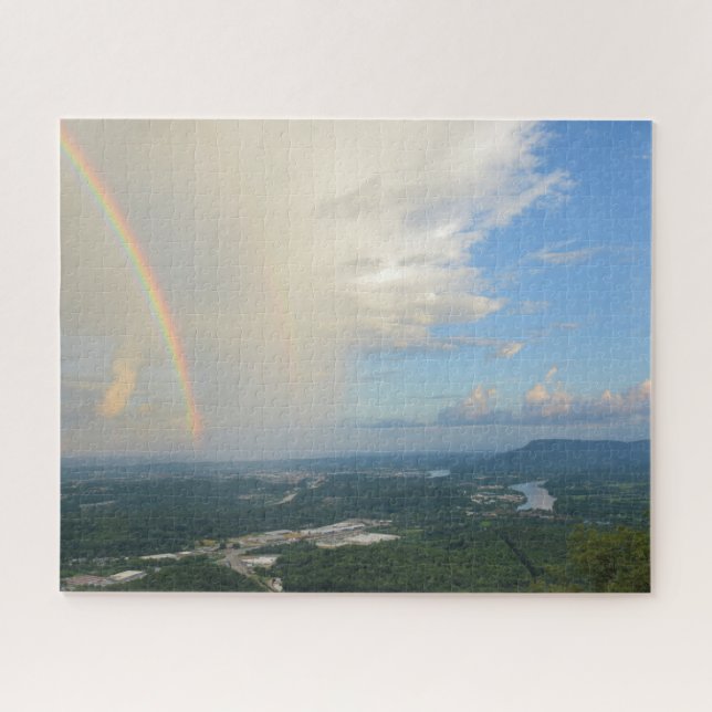 Regenbogen über Chattanooga, Tennessee - 16x20 Zol Puzzle (Horizontal)