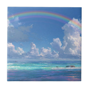 Regenbogen über dem Ozean Fliese