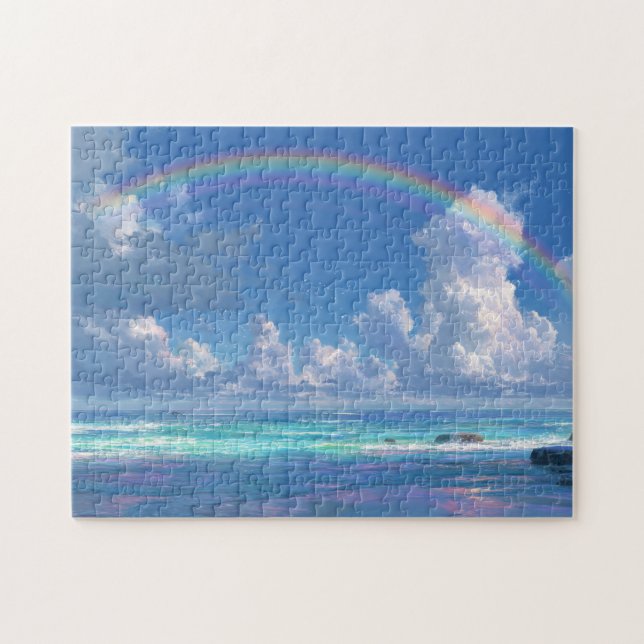 Regenbogen über dem Ozean Puzzle (Horizontal)