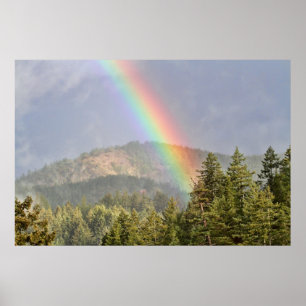 Regenbogen über den Bergen Poster