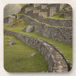 Regenbogen über den landwirtschaftlichen Terrasse Getränkeuntersetzer