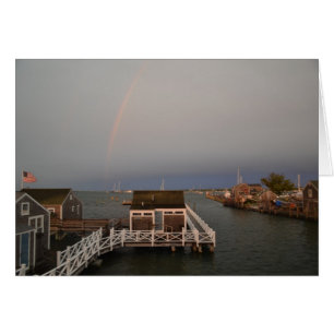 Regenbogen über der Nantucket Harbour Card