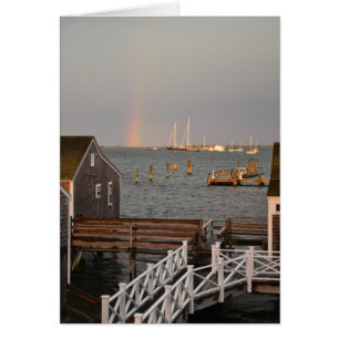 Regenbogen über die Hafenkarte von Nantucket