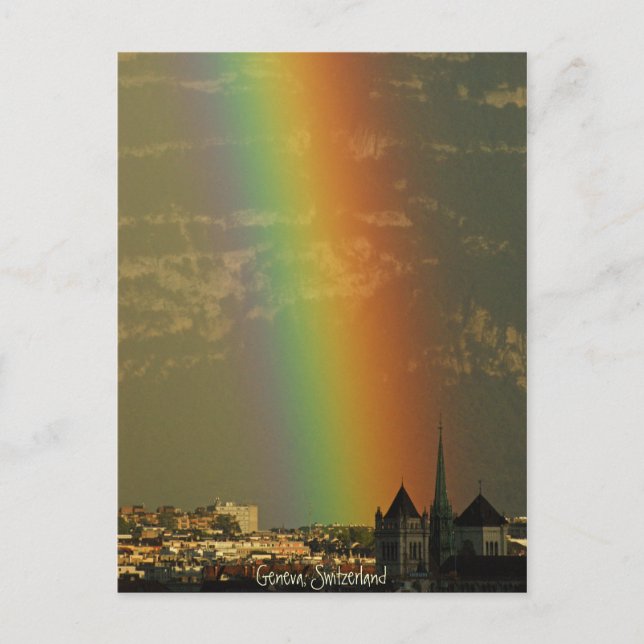 Regenbogen über Genf Postkarte (Vorderseite)