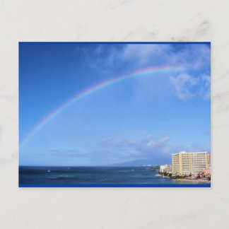 Regenbogen über Honolulu, Hawaii Postkarte