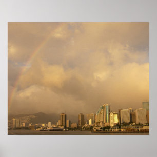 Regenbogen über Honolulu, Hawaii, USA 3 Poster