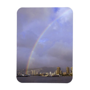 Regenbogen über Honolulu, Hawaii, USA Magnet
