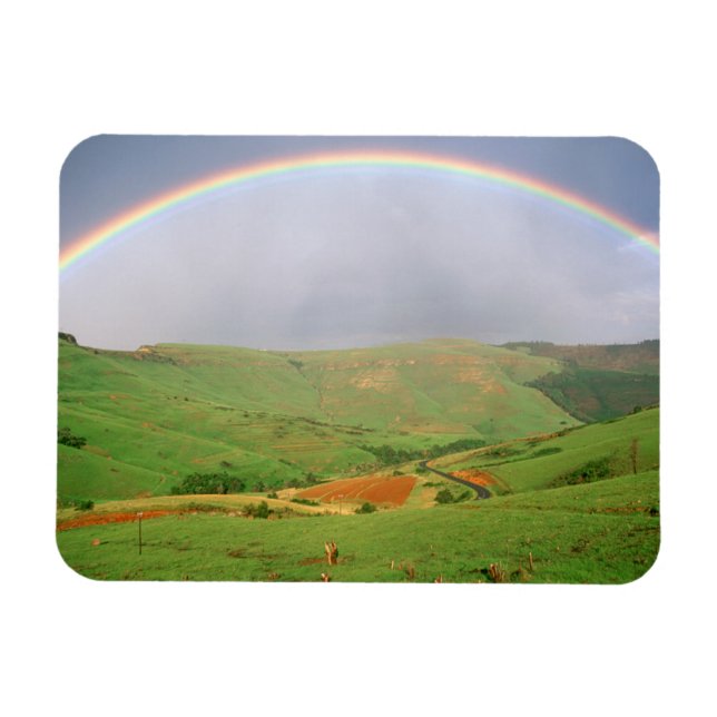 Regenbogen über Hügeln, Eastern Cape, Südafrika Magnet (Horizontal)