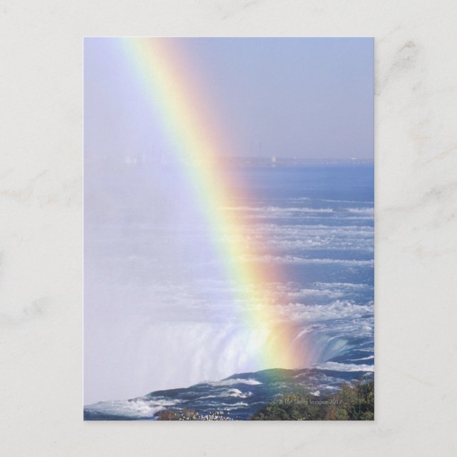Regenbogen über Niagara Falls, New York Postkarte (Vorderseite)