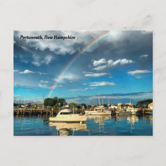 Regenbogen über Portsmouth Hafen, New Hampshire Postkarte