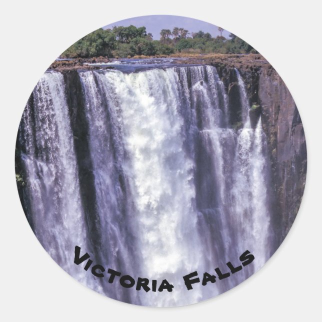 Regenbogen über Victoria Falls - Simbabwe, Afrika Runder Aufkleber (Vorderseite)