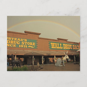 Regenbogen über Wall Drug Postkarte