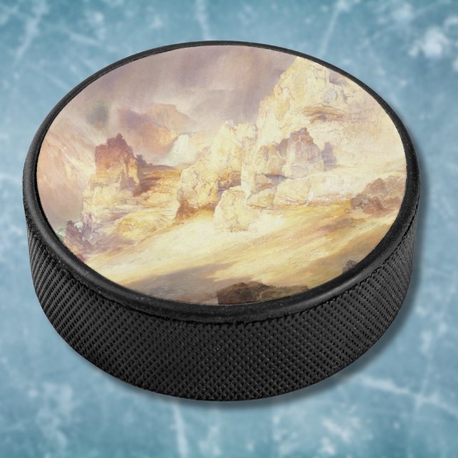 Regenbogen über Yellowstone, Moran 1900 Eishockey Puck (Von Creator hochgeladen)