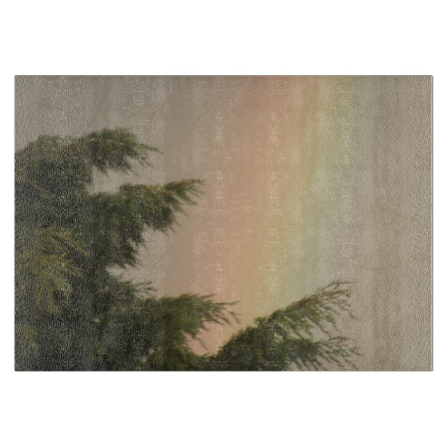 Regenbogen- und Baumschnitt Schneidebrett (Vorderseite)