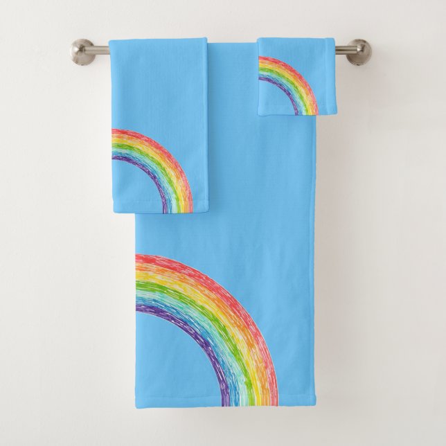 Regenbogen und blauer Himmel Badhandtuch Set (Insitu)