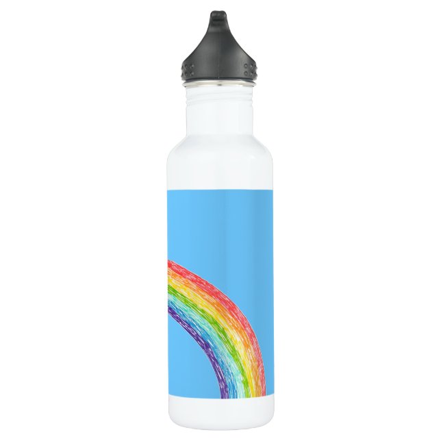 Regenbogen und blauer Himmel Edelstahlflasche (Rechts)