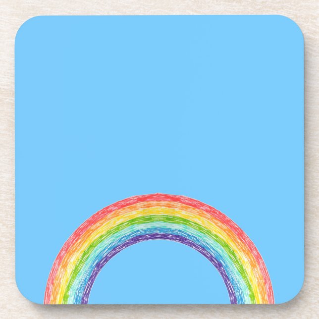 Regenbogen und blauer Himmel Getränkeuntersetzer (Vorderseite)