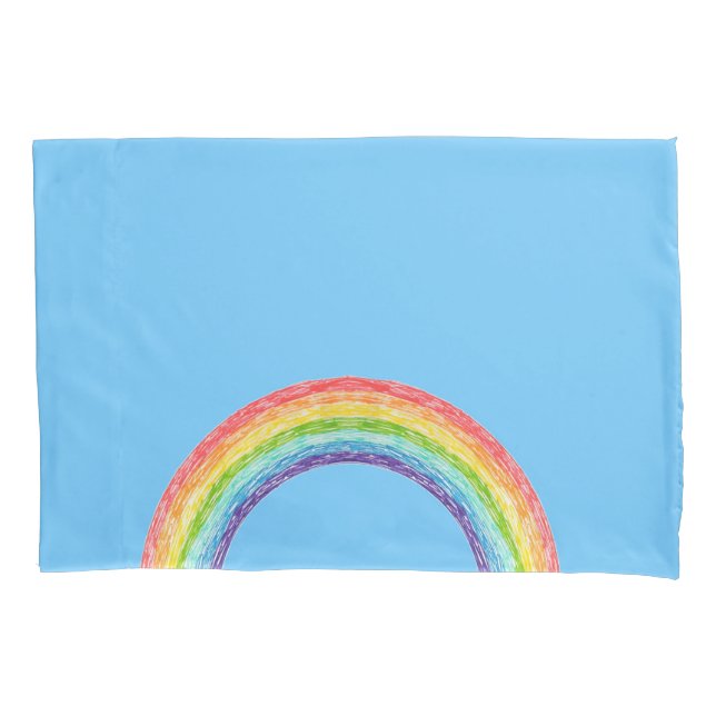 Regenbogen und blauer Himmel Kissenbezug (Vorderseite)