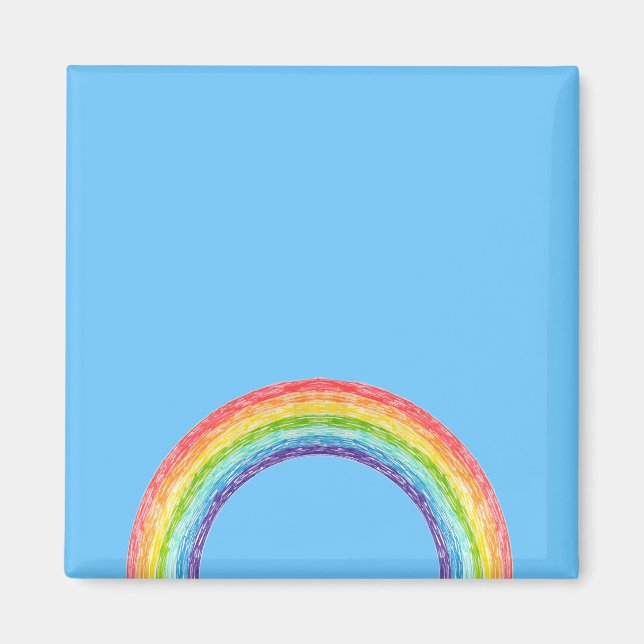 Regenbogen und blauer Himmel Magnet (Vorne)