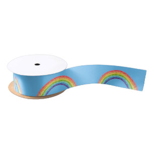 Regenbogen und blauer Himmel Satinband