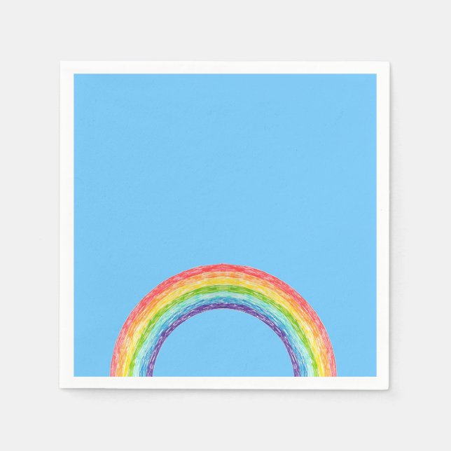 Regenbogen und blauer Himmel Serviette (Vorderseite)