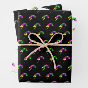 Regenbogen und Blitz Geschenkpapier Set
