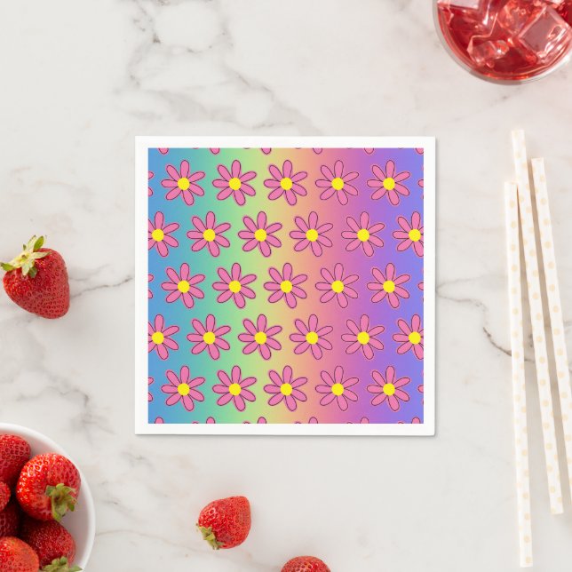 Regenbogen und Blume Papier Napkins Serviette (Beispiel)
