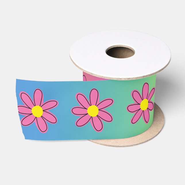 Regenbogen und Blume Satin Ribbon Satinband (Spule)