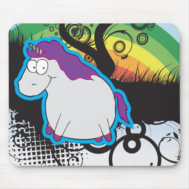 Regenbogen und Einhorn Mousepad (Vorne)