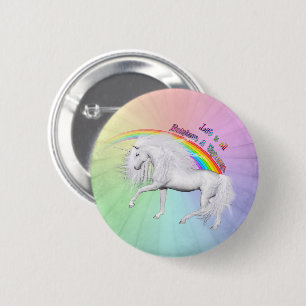 Regenbogen und Einhörner Button