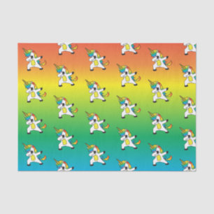 Regenbogen und Einhörner, die den Abb tun Seidenpapier