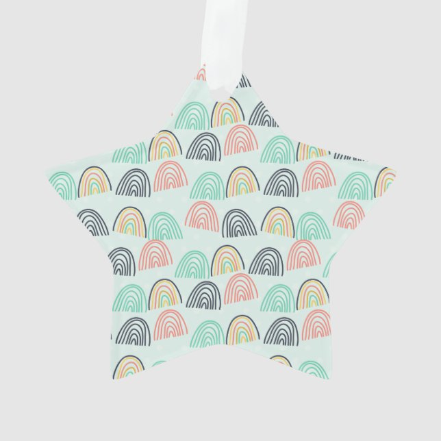 Regenbogen und Einhörner Ornament (Rückseite)