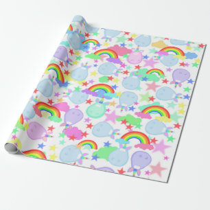Regenbögen und Einhörner Süße Cartoon-Geschenkpapi Geschenkpapier
