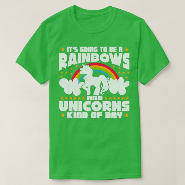 Regenbögen und Einhörner T-Shirt (Design vorne)