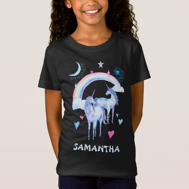 Regenbogen und Einhornsteine T-Shirt (Vorderseite)