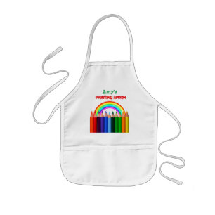 Regenbogen und Farbbleistift-Künstler Kinderschürze