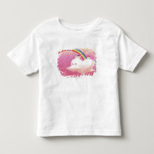 Regenbogen und Gebäude auf Wolken Kleinkind T-shirt