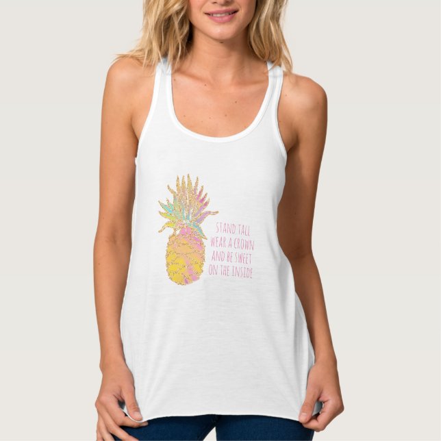 Regenbogen und Goldananas Ein Ananas Tank Top (Vorderseite)