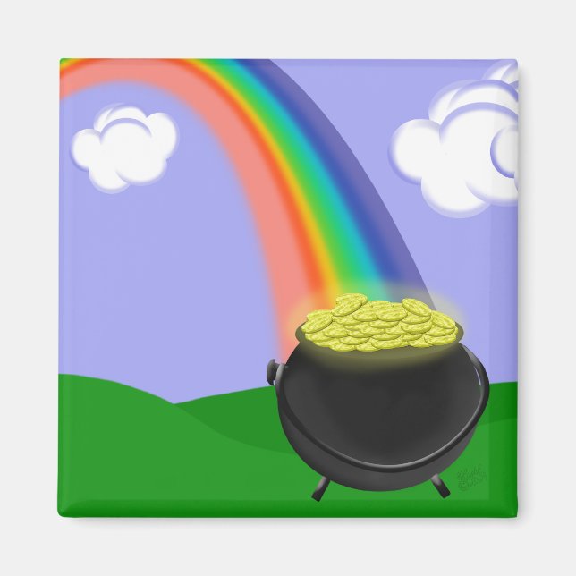 Regenbogen und Goldmagnet Magnet (Vorne)