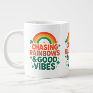 Regenbogen und gute Stimmung jagen am St. Patrick' Jumbo-Tasse