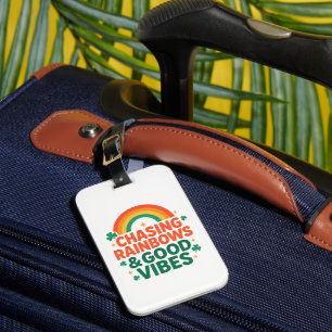 Regenbogen und gute Vibes jagen Gepäckanhänger