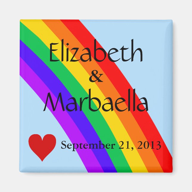 Regenbogen und Herz Magnet (Vorne)